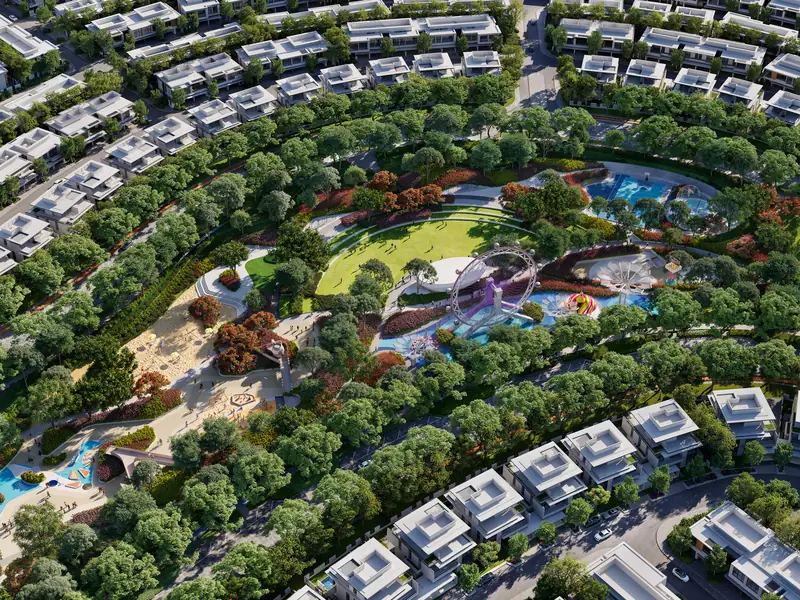 Aerial view of the masterplan