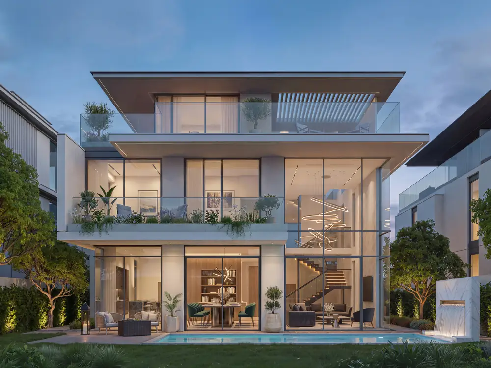 Signature villa at dusk